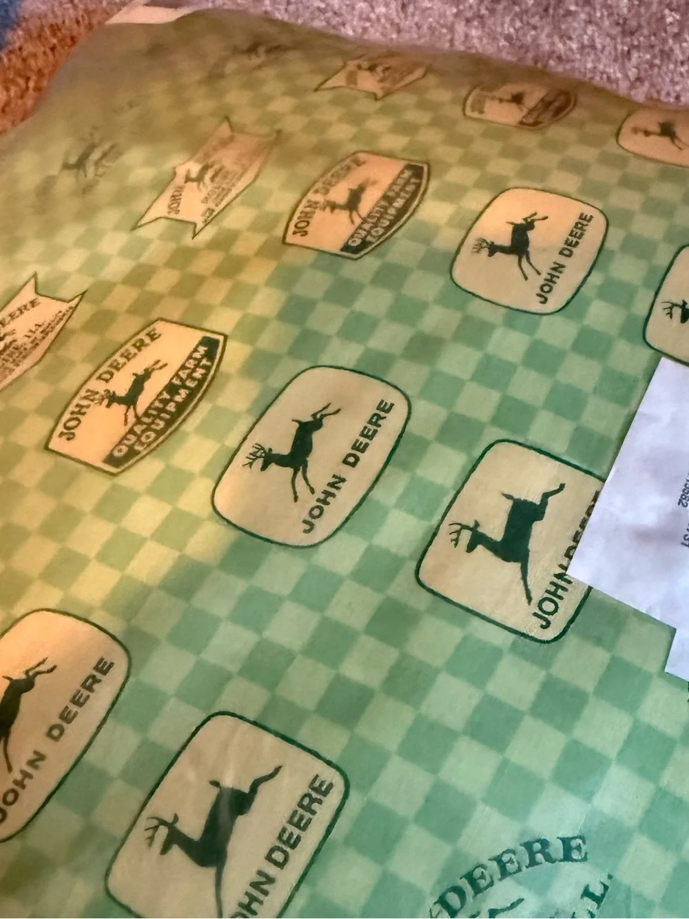 John Deere decorative throw